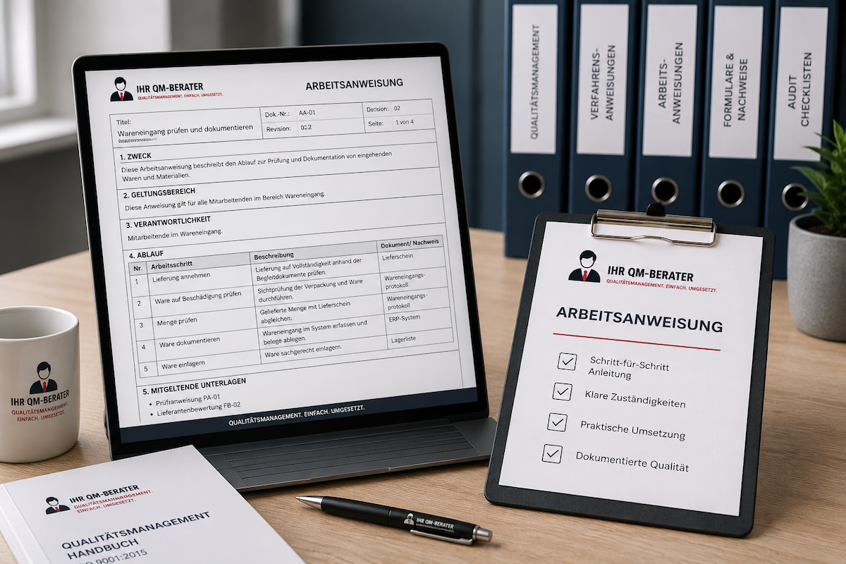 Arbeitsanweisungen und Tätigkeitsvorlagen für Qualitätsmanagement und Energiemanagement