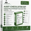 Audit-Checklisten ISO 14001 für interne Umweltmanagement-Audits mit Vorlagen für Auditplanung, Auditdurchführung und Verbesserungsmaßnahmen.