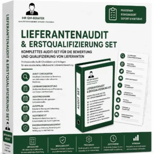 Professionelles Audit-Checklisten Set für Lieferantenaudits und Erstqualifizierungen mit Vorlagen zu Qualitätsmanagement, Umweltmanagement, Arbeitssicherheit und Lieferantenbewertung.