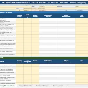 Audit-Checklisten für professionelle Lieferantenaudits und Lieferantenbewertungen mit Vorlagen zu Managementsystemen, Qualität, Arbeitssicherheit und Lieferkette.