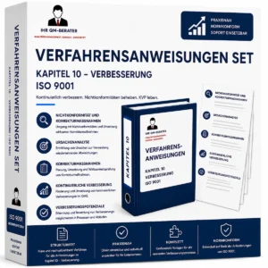 Verfahrensanweisungen Set Kapitel 10 Verbesserung ISO 9001 für Qualitätsmanagementsysteme