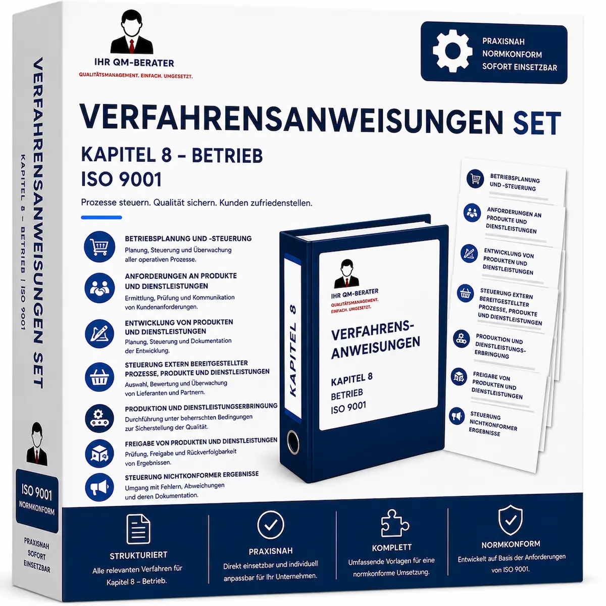 Verfahrensanweisungen Set Kapitel 8 Betrieb ISO 9001 für Qualitätsmanagementsysteme