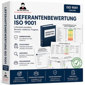 Lieferantenbewertung ISO 9001 Vorlage mit Lieferantenauswahl, Lieferantenaudit, Lieferantenselbstauskunft und Bewertungsmatrix